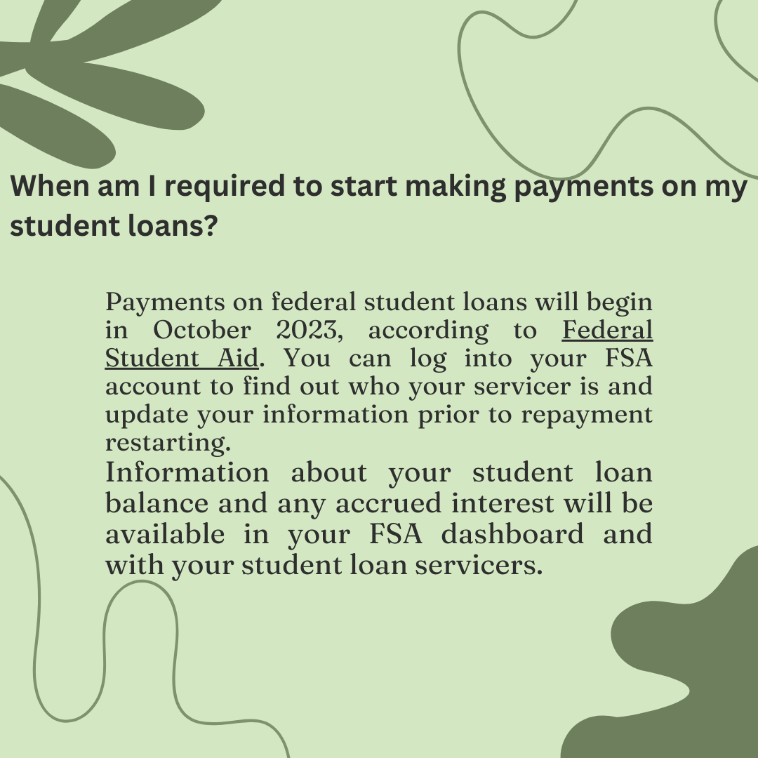 When am I required to start making payments on my student loans? 